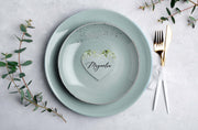 Greenery | Wedding Name Place Cards - Evergreen Three Clear acrylic