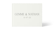 Names | Personalised Guest Book - Evergreen Three White linen