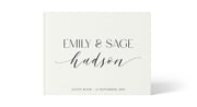 Names | Personalised Guest Book - Evergreen Three White linen