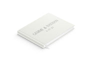 Names | Personalised Guest Book - Evergreen Three White linen