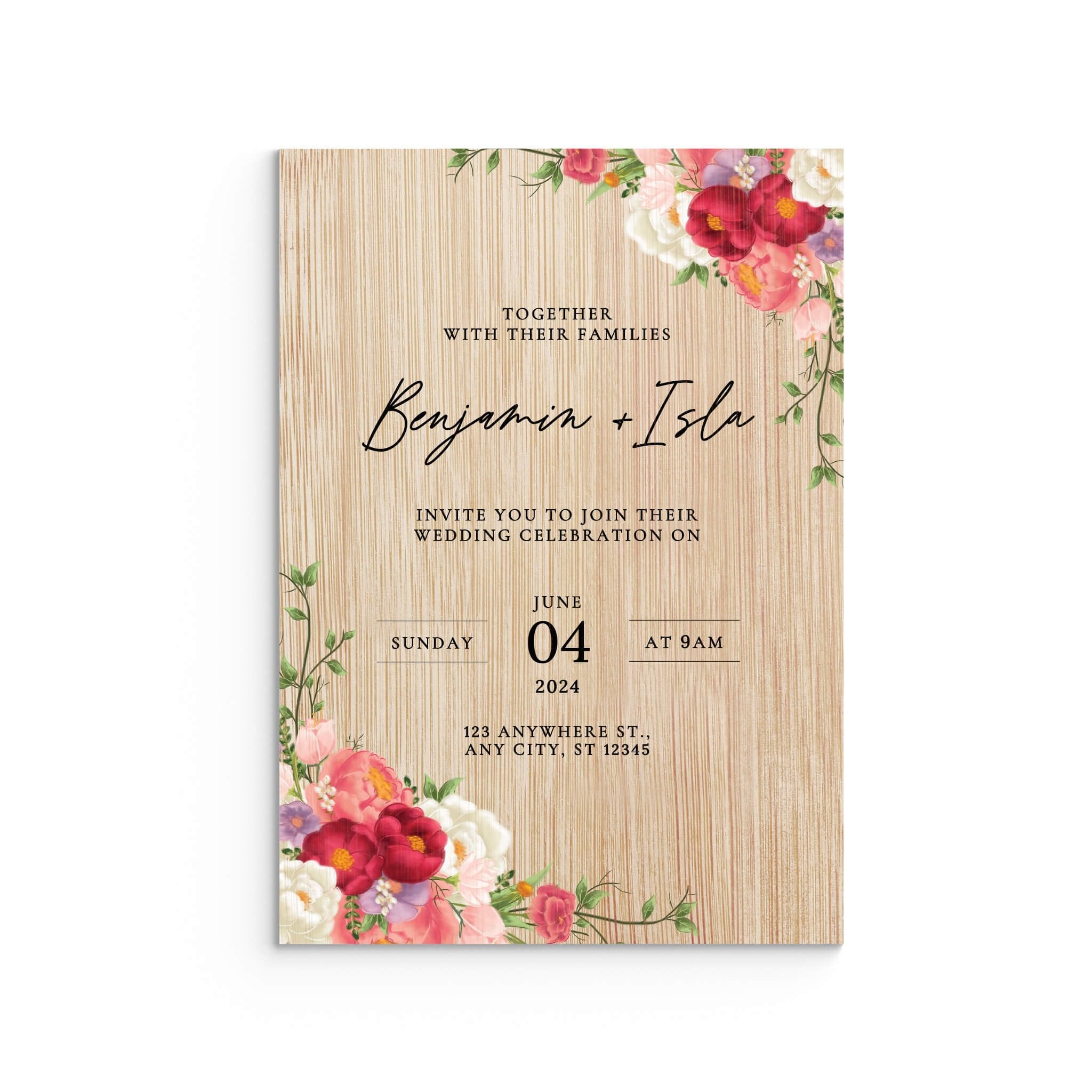 Summer Garden | Acrylic Wedding Invitation - Evergreen Three Clear acrylic