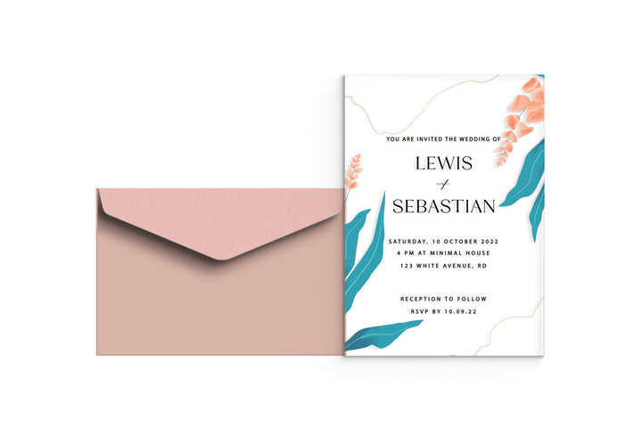 Teal | Acrylic Wedding Invitation - Evergreen Three Clear acrylic