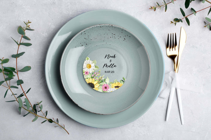 Wildflowers | Coaster Wedding Favours - Evergreen Three Clear acrylic